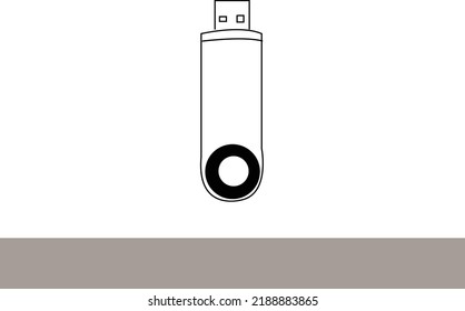 Ilustración del vector de icono de Flash Drive. Ilustración de material del vector de iconos de la unidad de lápiz. Ilustración del material de la ilustración del vector del icono de la pluma. diseño de línea vectorial de icono de unidad flash USB