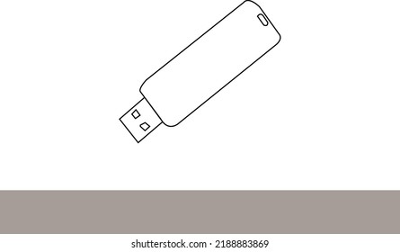 Ilustración del vector de icono de Flash Drive. Ilustración de material del vector de iconos de la unidad de lápiz. Ilustración del material de la ilustración del vector del icono de la pluma. diseño de línea vectorial de icono de unidad flash USB