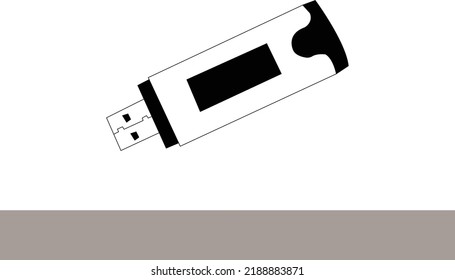 Ilustración del vector de icono de Flash Drive. Ilustración de material del vector de iconos de la unidad de lápiz. Ilustración del material de la ilustración del vector del icono de la pluma. diseño de línea vectorial de icono de unidad flash USB