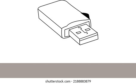 Ilustración del vector de icono de Flash Drive. Ilustración de material del vector de iconos de la unidad de lápiz. Ilustración del material de la ilustración del vector del icono de la pluma. diseño de línea vectorial de icono de unidad flash USB