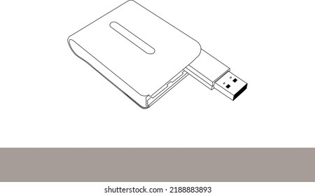 Ilustración del vector de icono de Flash Drive. Ilustración de material del vector de iconos de la unidad de lápiz. Ilustración del material de la ilustración del vector del icono de la pluma. diseño de línea vectorial de icono de unidad flash USB