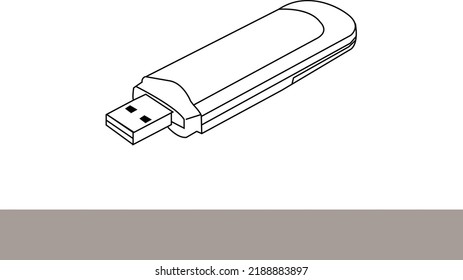 Ilustración del vector de icono de Flash Drive. Ilustración de material del vector de iconos de la unidad de lápiz. Ilustración del material de la ilustración del vector del icono de la pluma. diseño de línea vectorial de icono de unidad flash USB