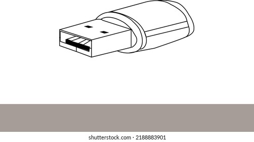 Ilustración del vector de icono de Flash Drive. Ilustración de material del vector de iconos de la unidad de lápiz. Ilustración del material de la ilustración del vector del icono de la pluma. diseño de línea vectorial de icono de unidad flash USB