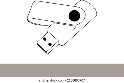 Ilustración del vector de icono de Flash Drive. Ilustración de material del vector de iconos de la unidad de lápiz. Ilustración del material de la ilustración del vector del icono de la pluma. Diseño de líneas vectoriales de iconos de unidad flash Usb