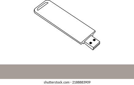 Ilustración del vector de icono de Flash Drive. Ilustración de material del vector de iconos de la unidad de lápiz. Ilustración del material de la ilustración del vector del icono de la pluma. diseño de línea vectorial de icono de unidad flash USB