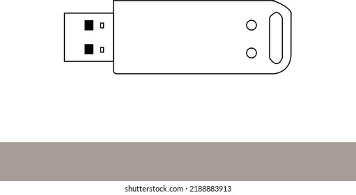 Ilustración del vector de icono de Flash Drive. Ilustración de material del vector de iconos de la unidad de lápiz. Ilustración del material de la ilustración del vector del icono de la pluma. diseño de línea vectorial de icono de unidad flash USB