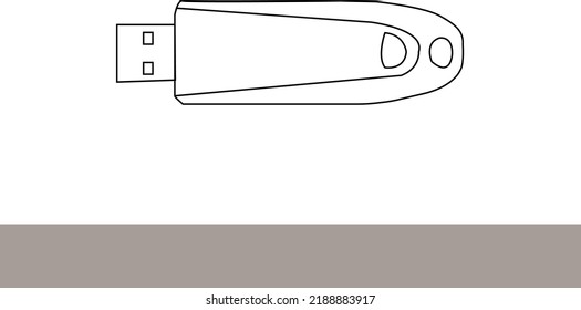 Ilustración del vector de icono de Flash Drive. Ilustración de material del vector de iconos de la unidad de lápiz. Ilustración del material de la ilustración del vector del icono de la pluma. diseño de línea vectorial de icono de unidad flash USB