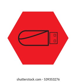 flash drive, icon, vector illustration EPS 10