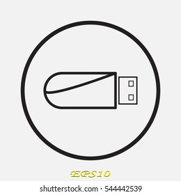 flash drive, icon, vector illustration eps10