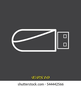 flash drive, icon, vector illustration eps10