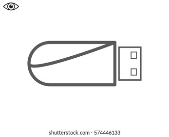 flash drive, icon, vector illustration eps10
