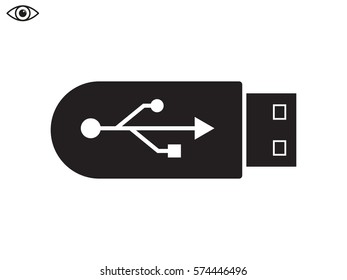 flash drive, icon, vector illustration eps10