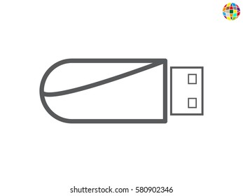 flash drive, icon, vector illustration eps10