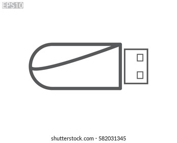 flash drive, icon, vector illustration eps10