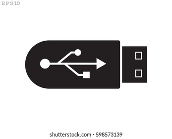 flash drive, icon, vector illustration eps10