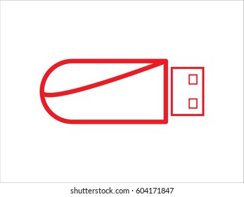 flash drive, icon, vector illustration eps10