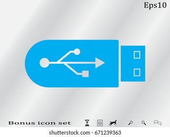 flash drive, icon, vector illustration eps10