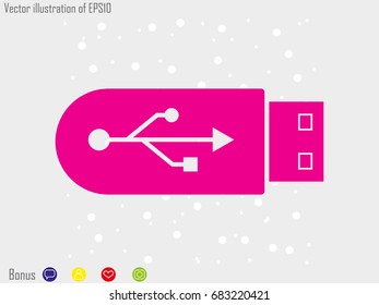 flash drive, icon, vector illustration eps10