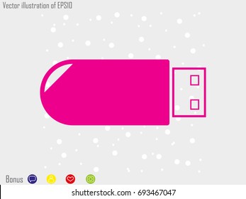 flash drive, icon, vector illustration eps10
