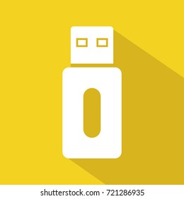 flash drive icon, Vector illustration flat design with long shadow