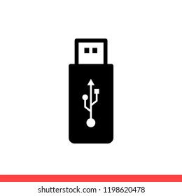 Flash drive icon vector, usb symbol. Simple, flat design for web or mobile app