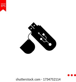 flash drive icon vector, usb, sign