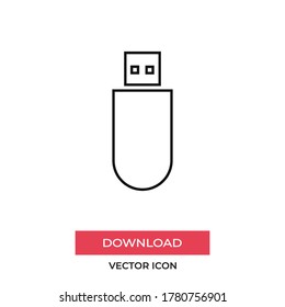 Flash drive icon vector. USB sign