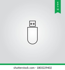 Flash drive icon vector. USB sign