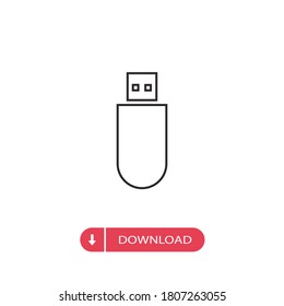 Flash drive icon vector. USB sign
