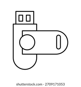 Icono de Flash Drive con Vector de fondo blanco