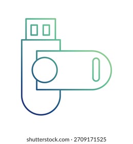 Icono de Flash Drive con Vector de fondo blanco