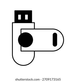 Icono de Flash Drive con Vector de fondo blanco