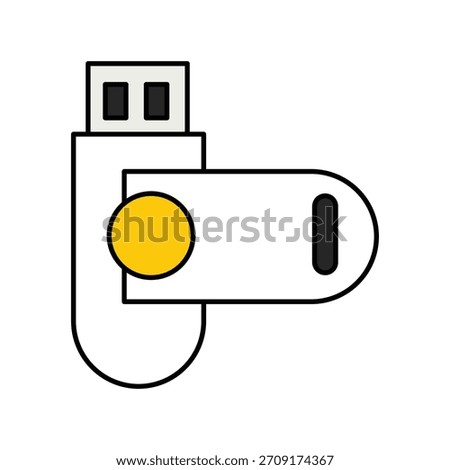 Flash Drive icon with white background vector stock illustration