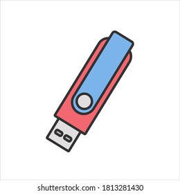 Flash drive illustration on white background