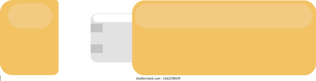 Flash drive, illustration, vector on white background.