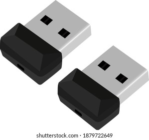 Flash drive ,illustration, vector on white background.
