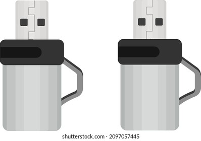 Flash drive, ilustración, vector en un fondo blanco.