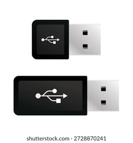 Unidade flash isolada em fundo branco. Pente USB

