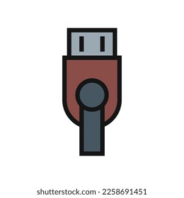 Flash drive line icon isolated on white background. Black flat thin icon on modern outline style. Linear symbol and editable stroke. Simple and pixel perfect stroke vector illustration.