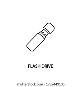 Flash drive line icon. USB symbol. memory