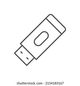 Icono de esquema de línea de disco flash