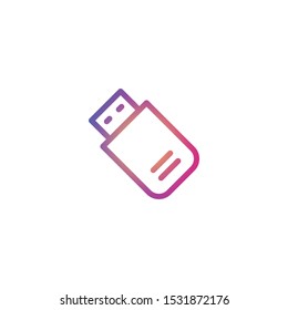 Flash Drive  - Line Vector Icon