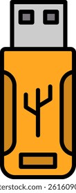 Flash Drive Line Vector Icon Design