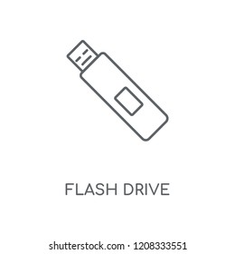 Flash drive linear icon. Flash drive concept stroke symbol design. Thin graphic elements vector illustration, outline pattern on a white background, eps 10.