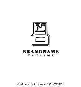 flash drive logo design template icon black modern cute vector illustration