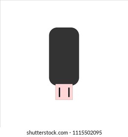 Flash drive on flat design. Vector illustration