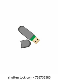 Flash drive on a white background