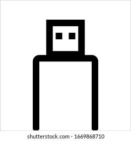 flash drive outline icon design. eps 10