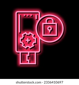 vector de signo de luz de neon con contraseña de unidad flash. signo de contraseña de la unidad flash. ilustración de símbolo aislado