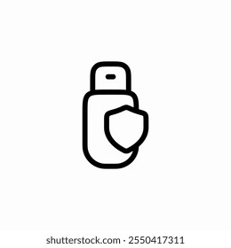 flash drive protection icon sign vector
